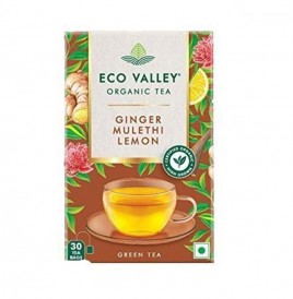 Weikfield Eco Valley Organic Tea Ginger Mulethi Lemon  Box  30 pcs